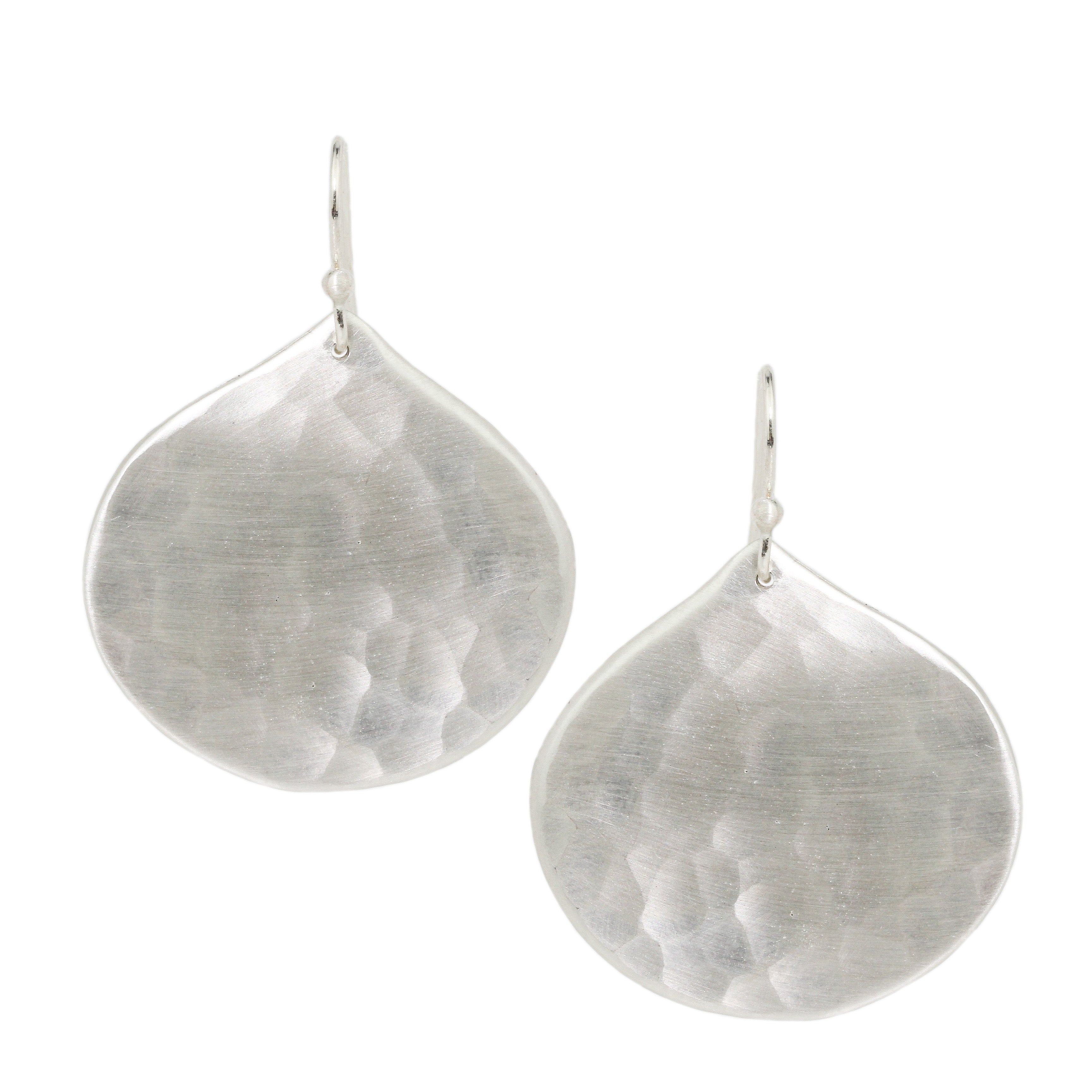 Large Hammered Teardrop Earrings