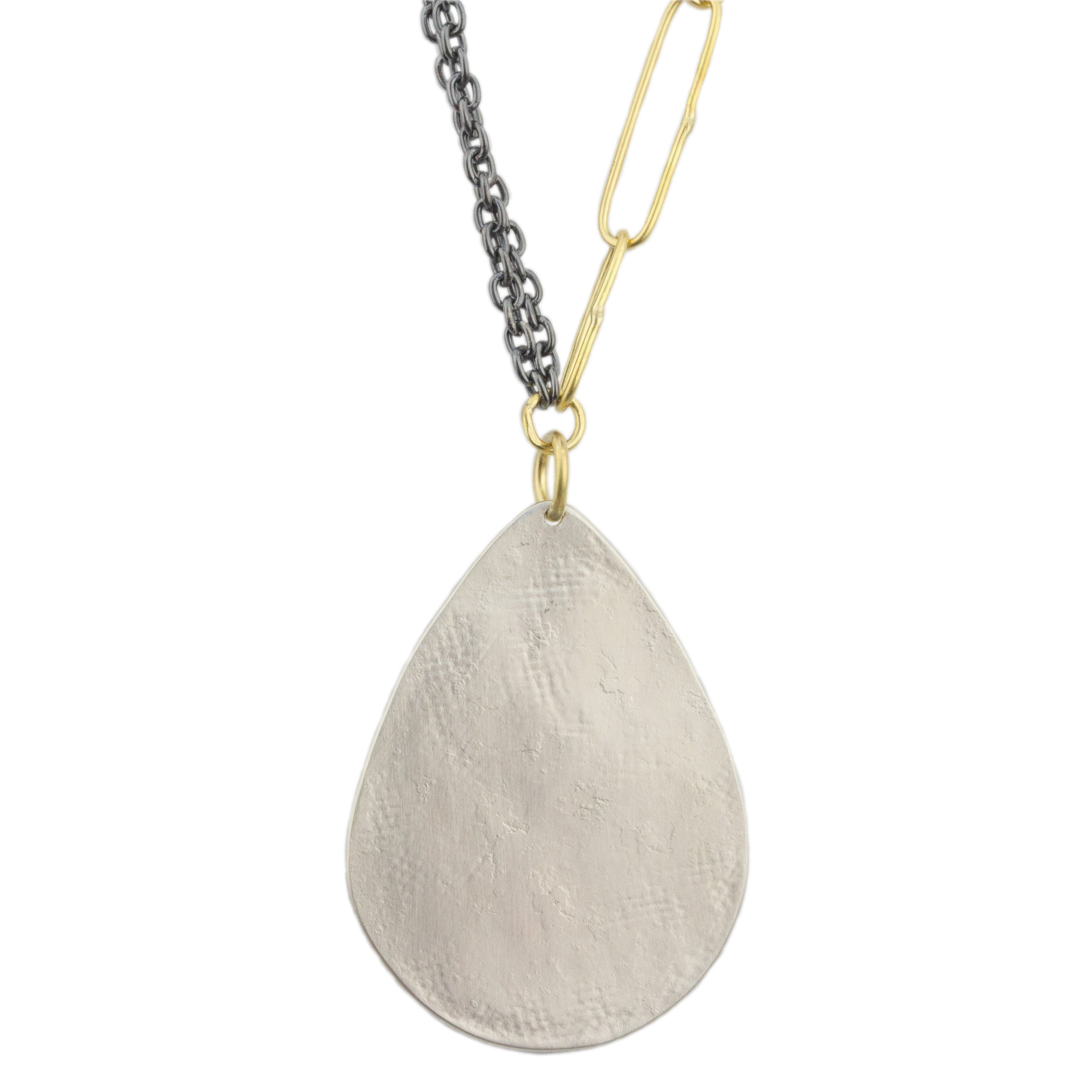 Large Parchment Teardrop Link Necklace