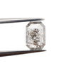 1.05ct | Salt &amp; Pepper Rose Cut Emerald Shape Diamond-Modern Rustic Diamond