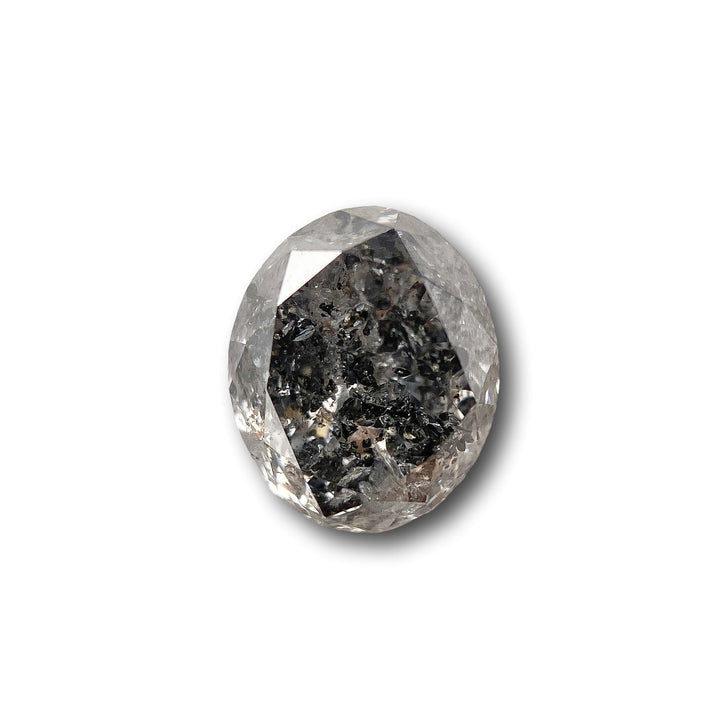 1.23ct | Salt & Pepper Brilliant Cut Oval Shape Diamond-Modern Rustic Diamond