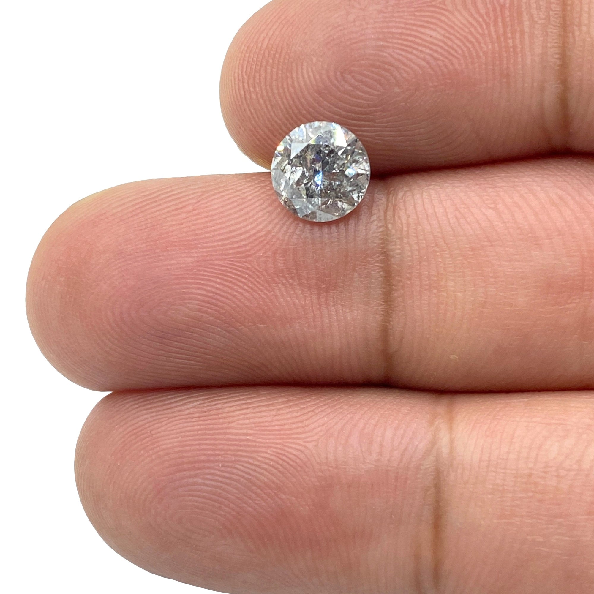 1.29ct | Salt & Pepper Round Brilliant Diamond-Modern Rustic Diamond