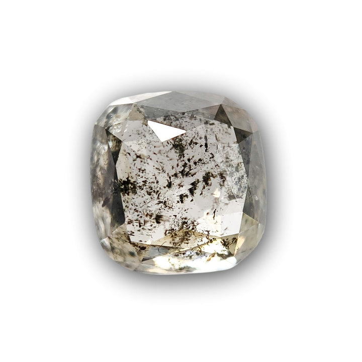1.34ct | Salt & Pepper Rose Cut Cushion Shape Diamond-Modern Rustic Diamond