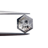 1.44ct | Salt &amp; Pepper Rose Cut Hexagon Shape Diamond-Modern Rustic Diamond
