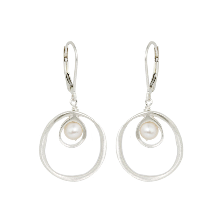 Double Loop Pearl Earrings