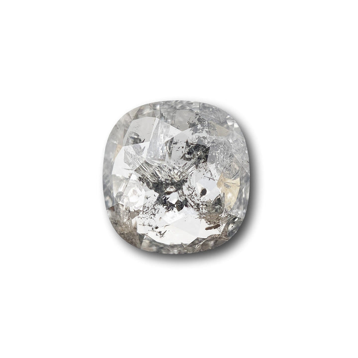 2.40ct | Salt & Pepper Rose Cut Cushion Shape Diamond-Modern Rustic Diamond