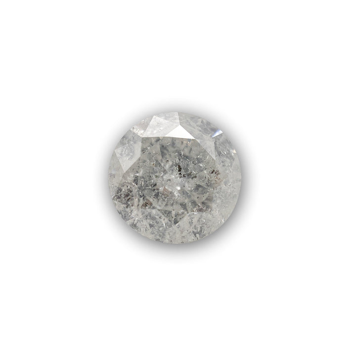 2.59ct | Salt & Pepper Opaque Round Brilliant Diamond-Modern Rustic Diamond