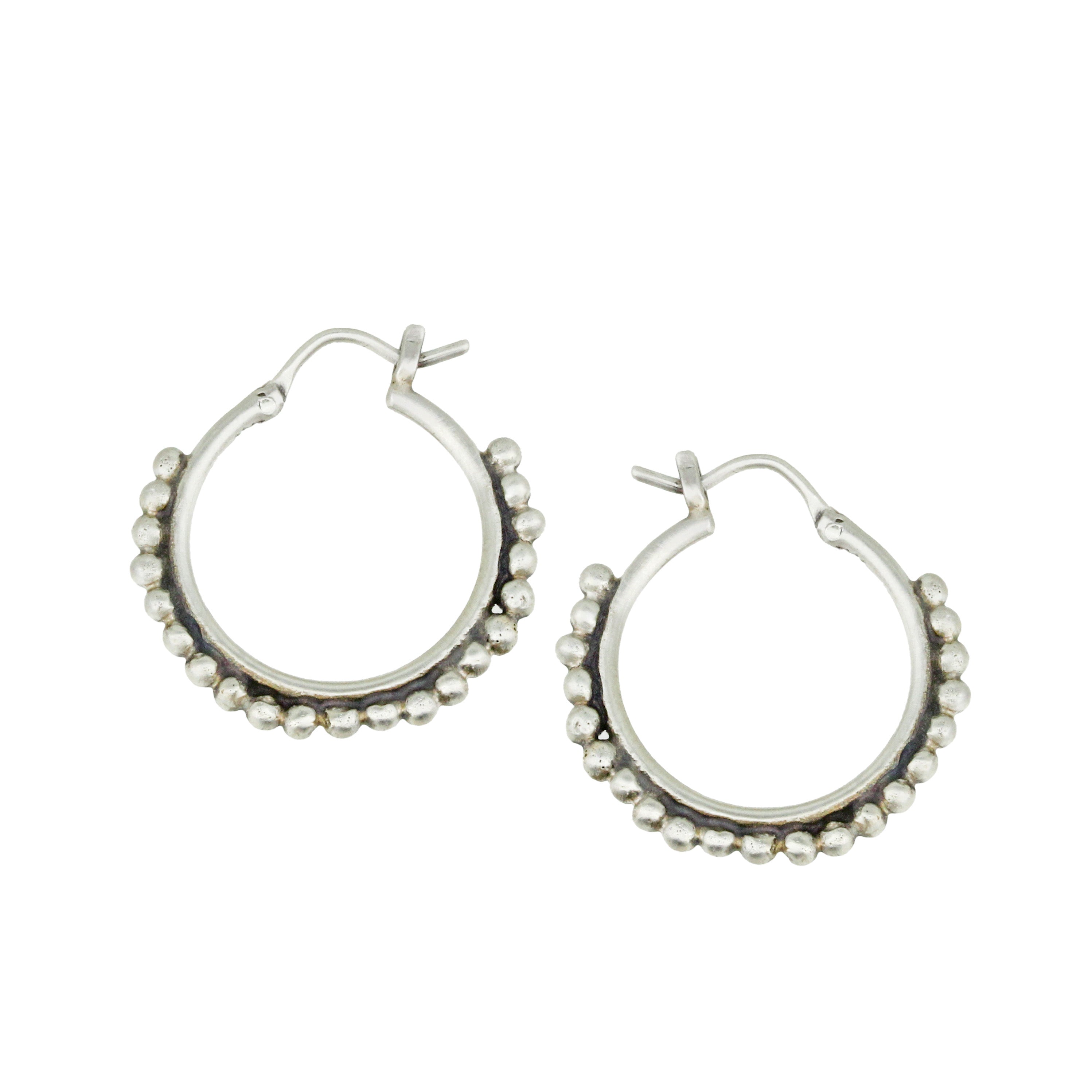 Medium Granulated Hoop Earrings