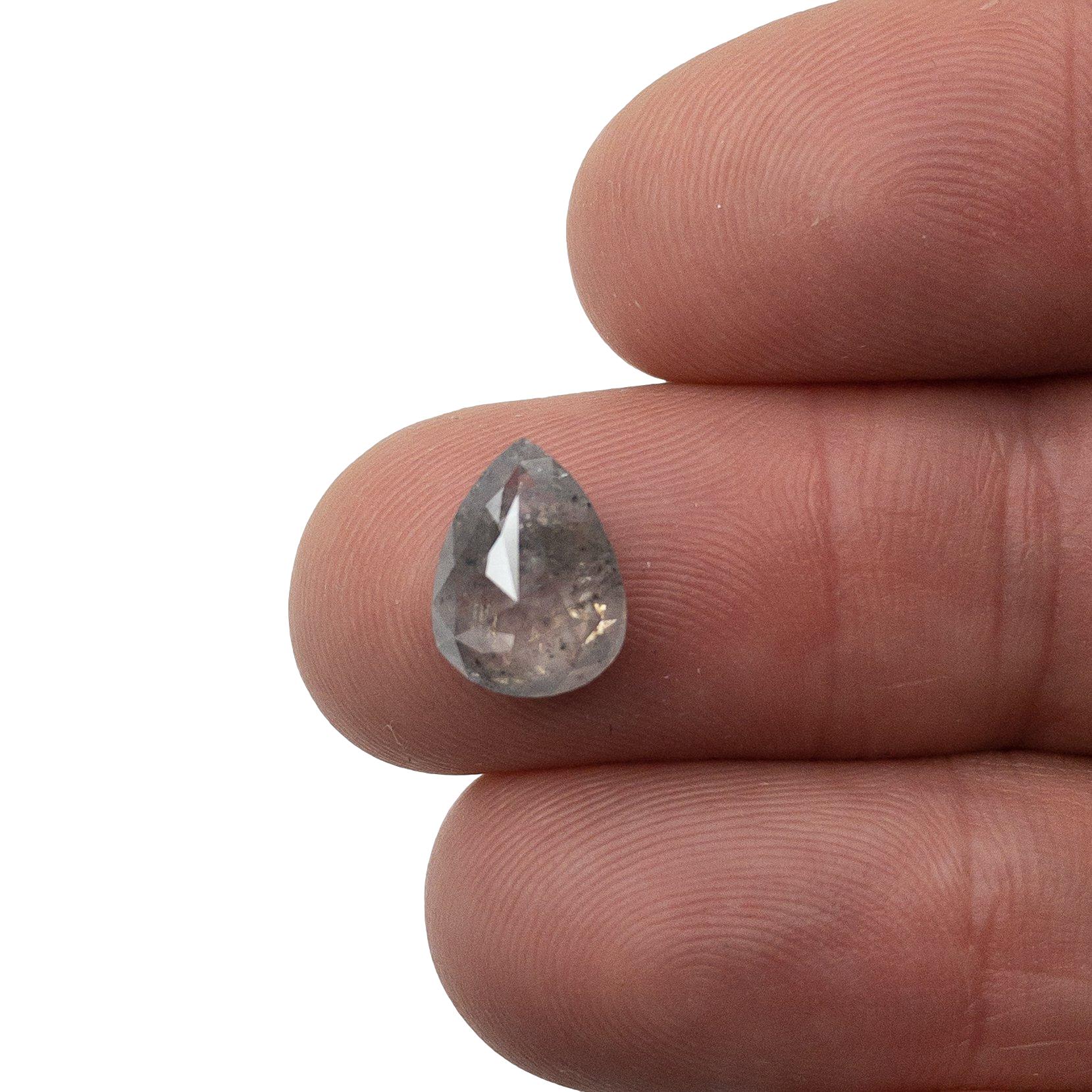 3.12ct | Opaque Pear Shape Diamond-Modern Rustic Diamond