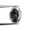 3.26ct | Salt &amp; Pepper Rose Cut Oval Shape Diamond-Modern Rustic Diamond