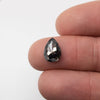 3.55ct | Salt &amp; Pepper Pear Shape Rose Cut Double Sided Diamond-Modern Rustic Diamond