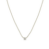 Round Bezel Diamond Necklace in White Gold