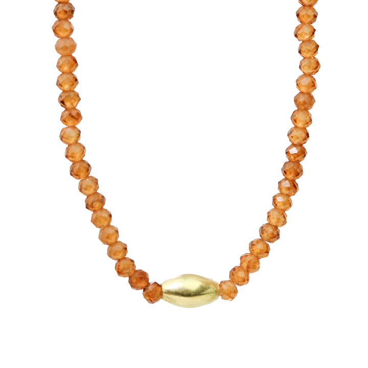 Hessonite Garnet + 18k Necklace