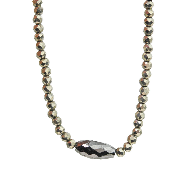 Pyrite + Black Diamond Necklace