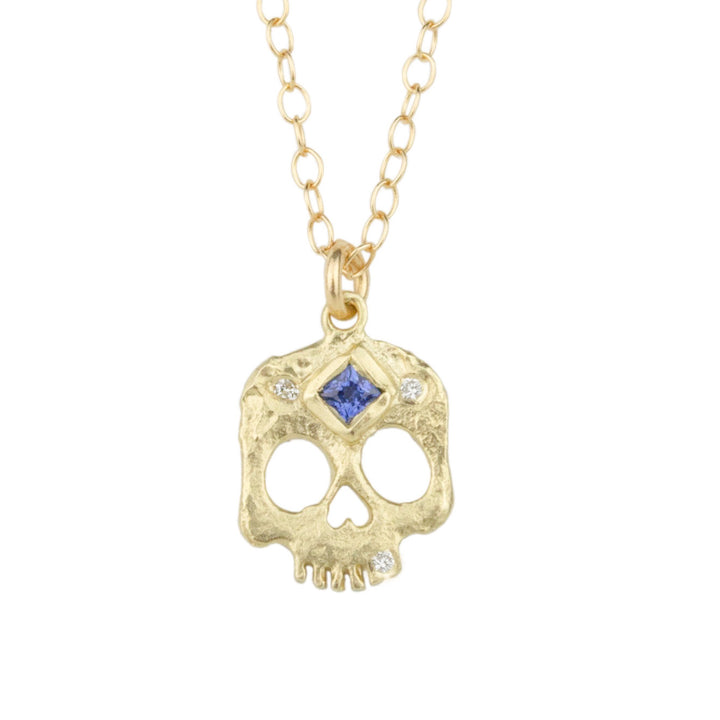 Third Eye Sapphire Skull Necklace