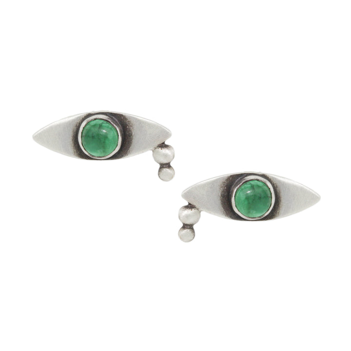 Emerald Tear Stud Earrings