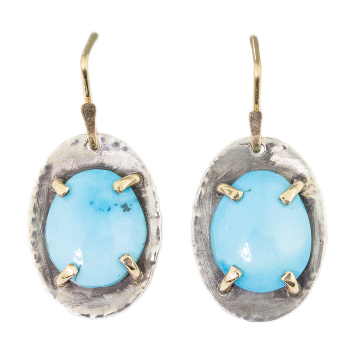 Sleeping Beauty Turquoise Disc Earrings