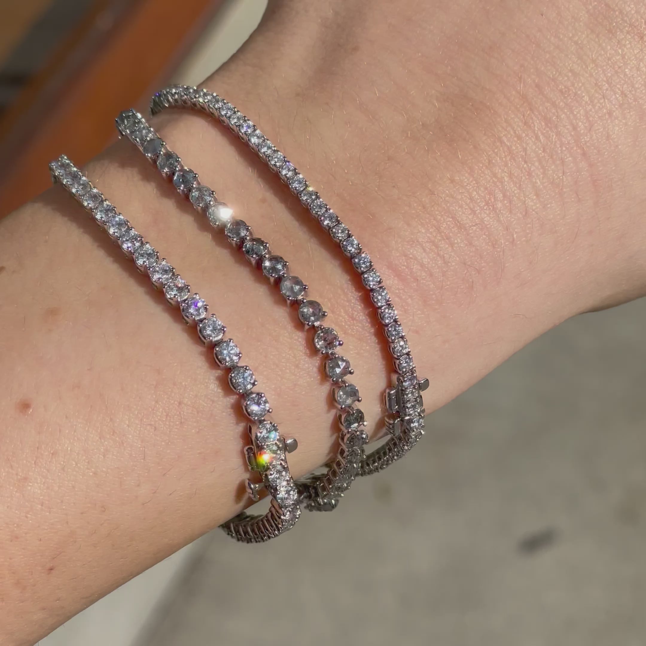 Salt + Pepper Diamond Tennis Bracelet Chemistry Jewelry