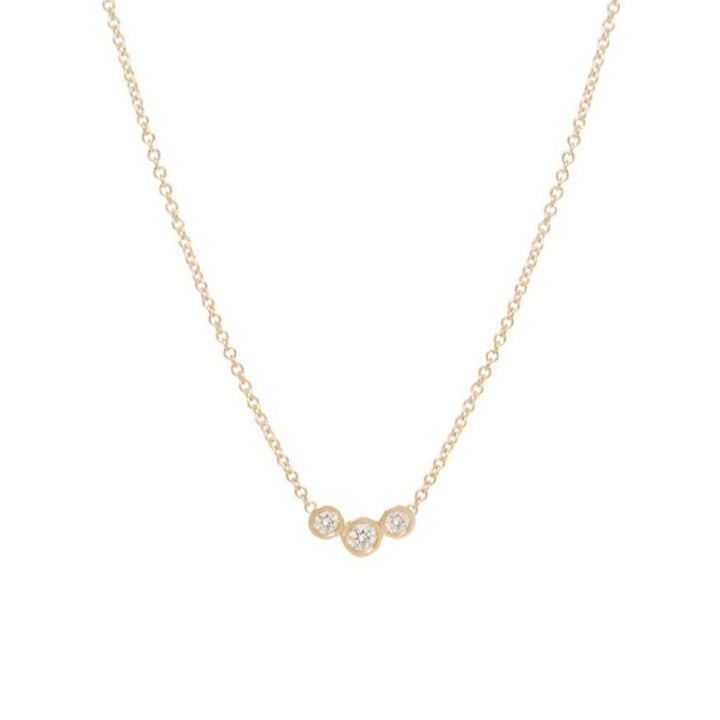 Curved Bezel Diamond Necklace