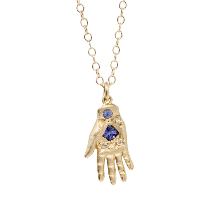 Helping Hand Blue Sapphire Necklace