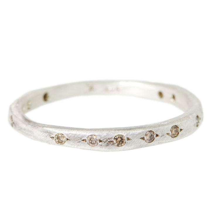 Silver Wavy Diamond Ring #3
