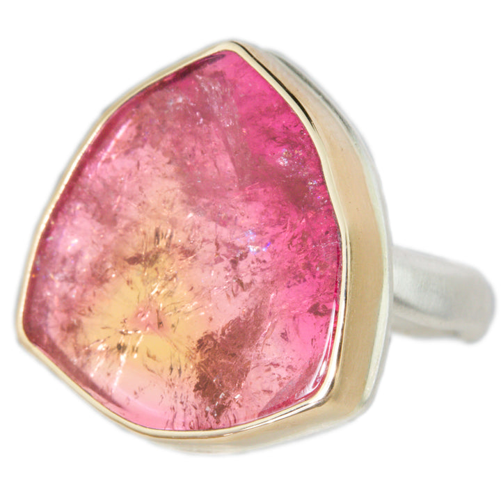Pink Tourmaline Slice Ring