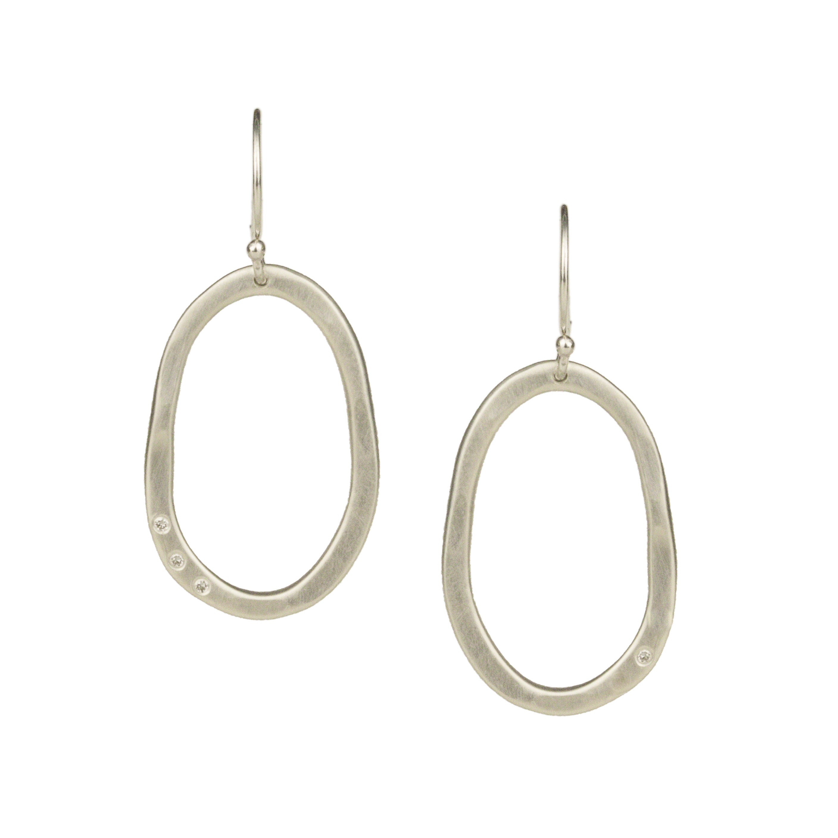 Small Diamond Pebble Earrings