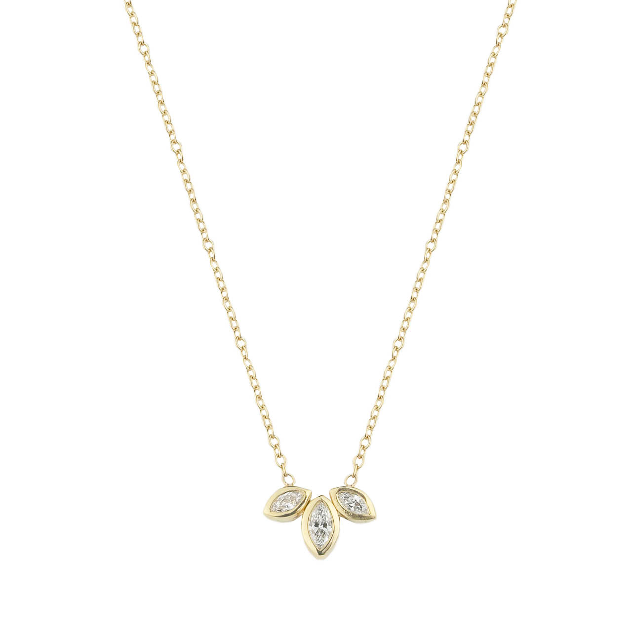 Golden Diamond Fan Necklace