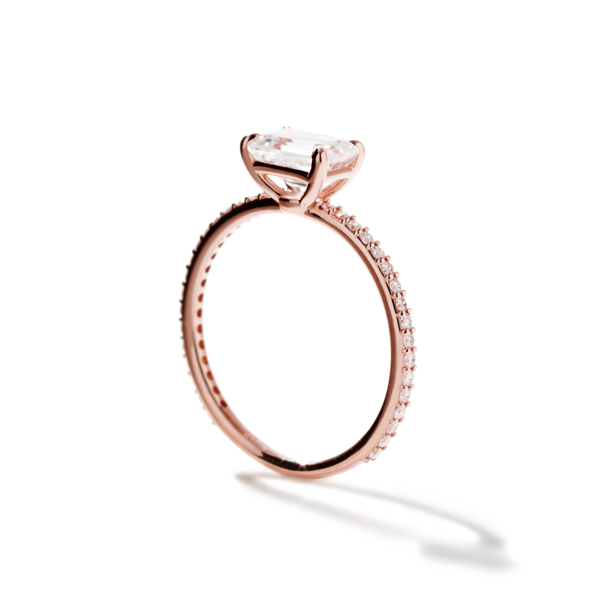18K Rose Gold Emerald