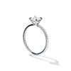 18K White Gold Platinum Princess Pave Solitaire Engagement Ring