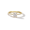 18K Yellow Gold Princess Pave Solitaire Engagement Ring