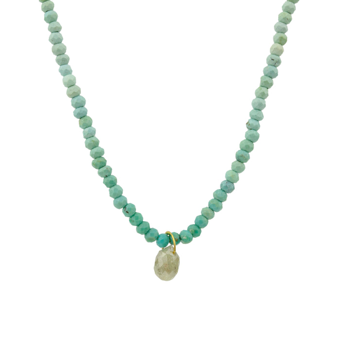 Turquoise with Grey Diamond Necklace