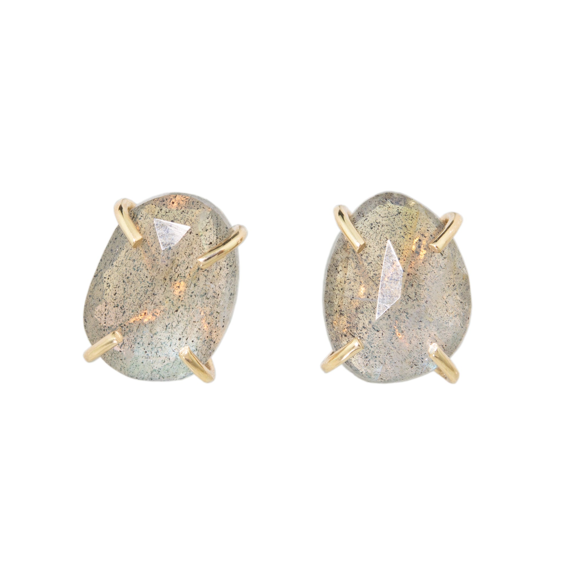 Labradorite Freeform Stud Earrings