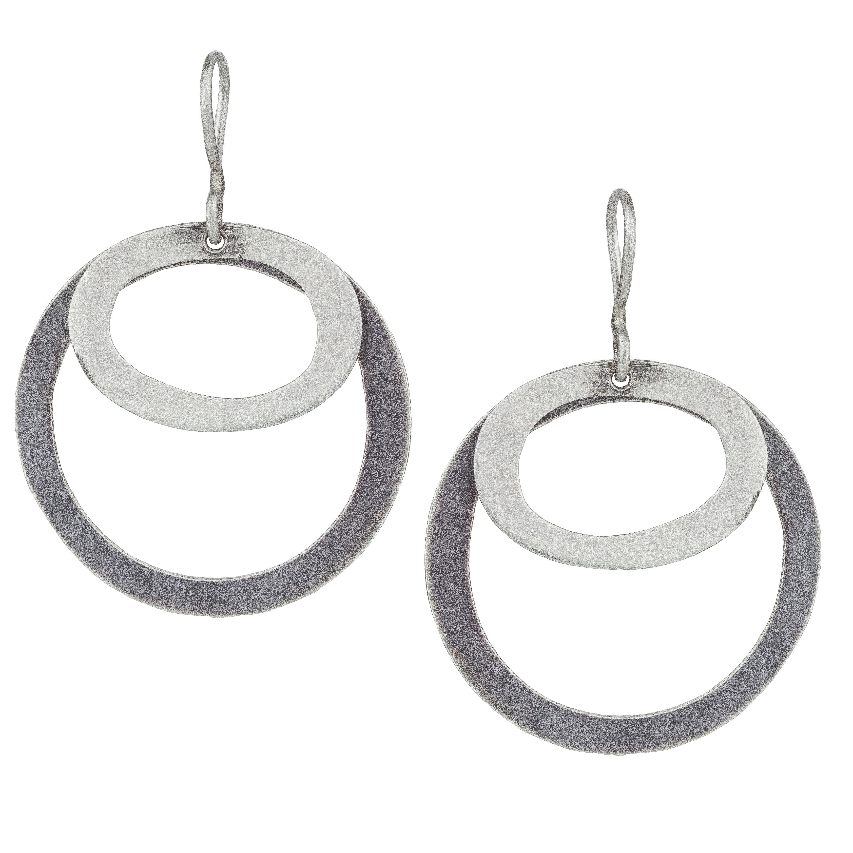 Double Organic Circle Earrings