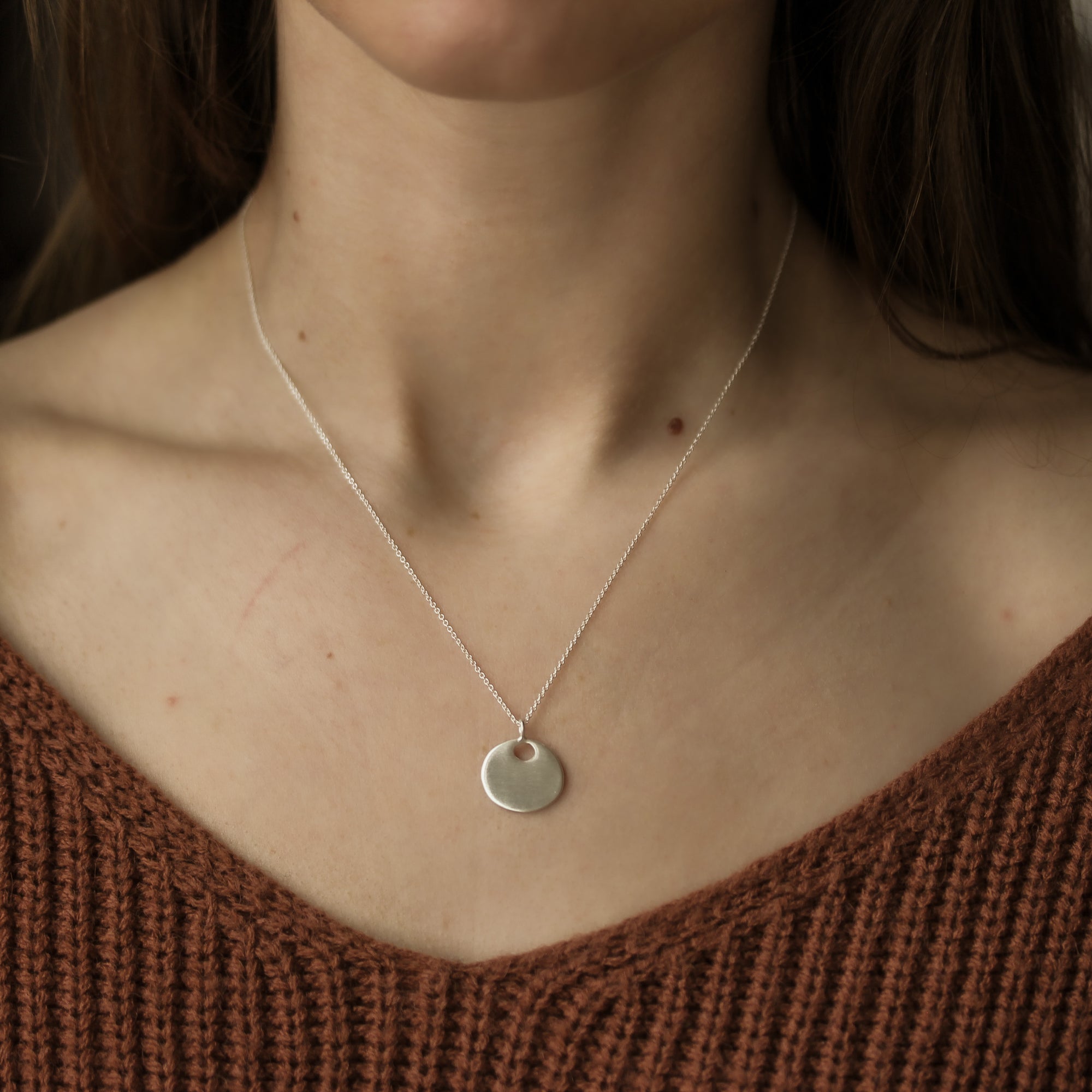 Small Thick Open Circle Necklace