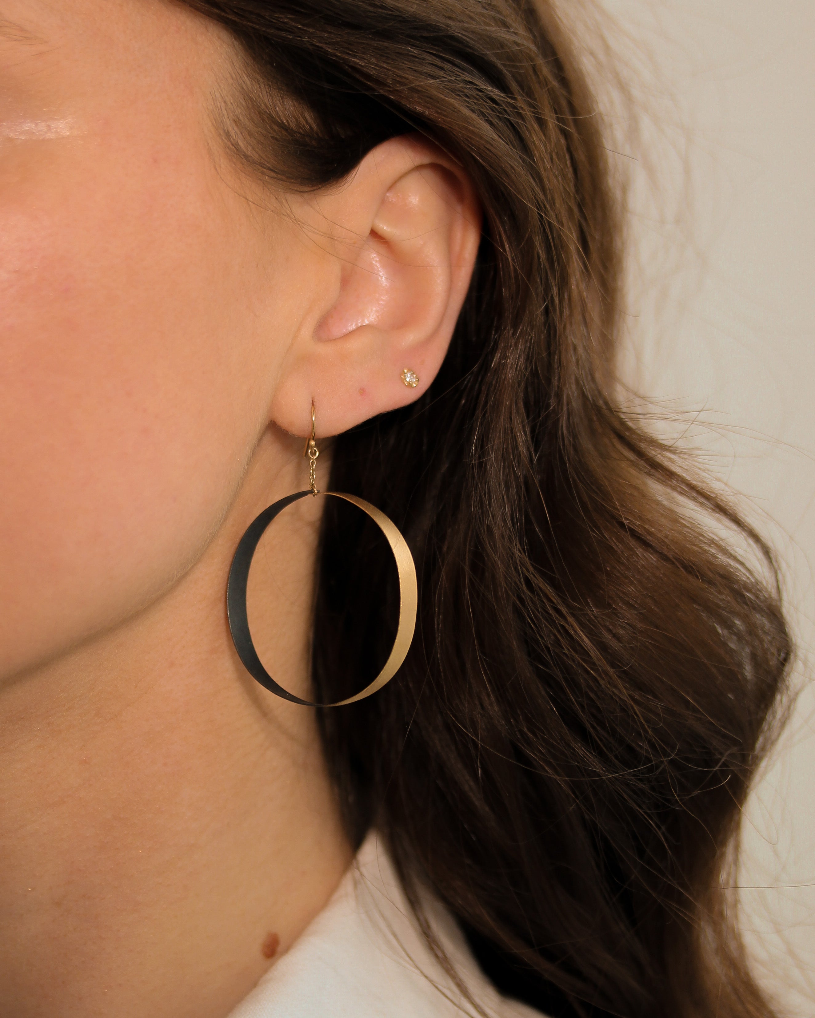 Two-Tone Dangle Hoops
