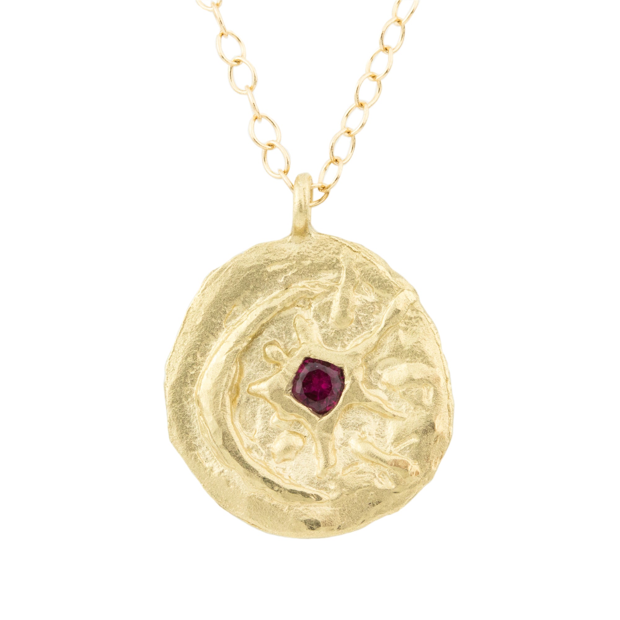 Crescent Ruby Star Necklace