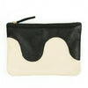 Black and Cream Wave Leather Pouch