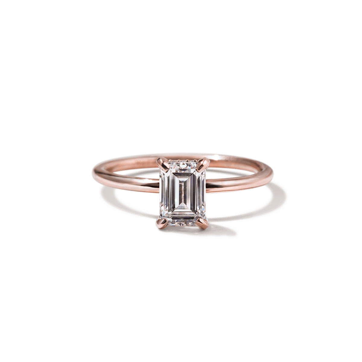 ILA 18K Rose Gold Emerald Engagement Ring
