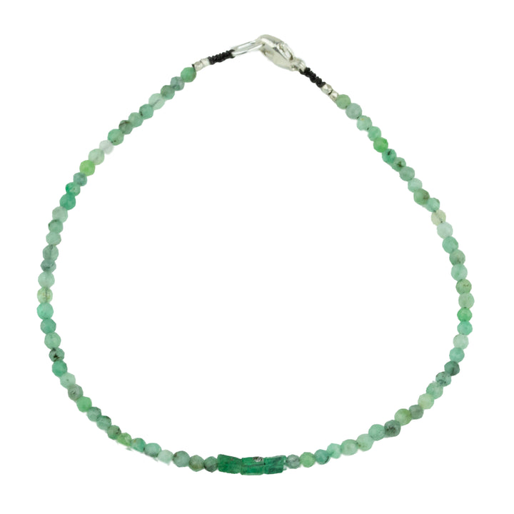 Emerald + Raw Emerald Bracelet