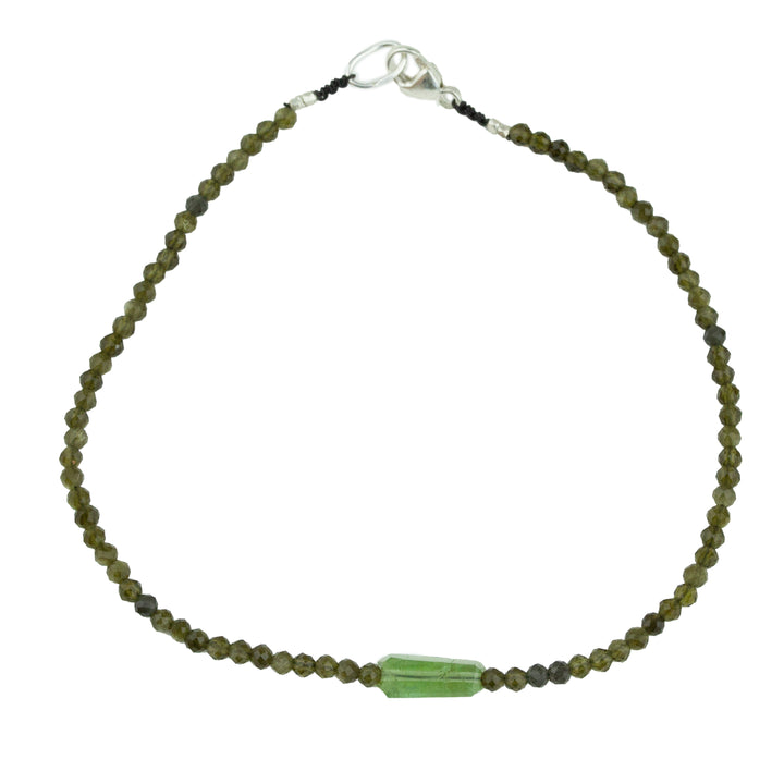 Cats Eye + Green Tourmaline Bracelet