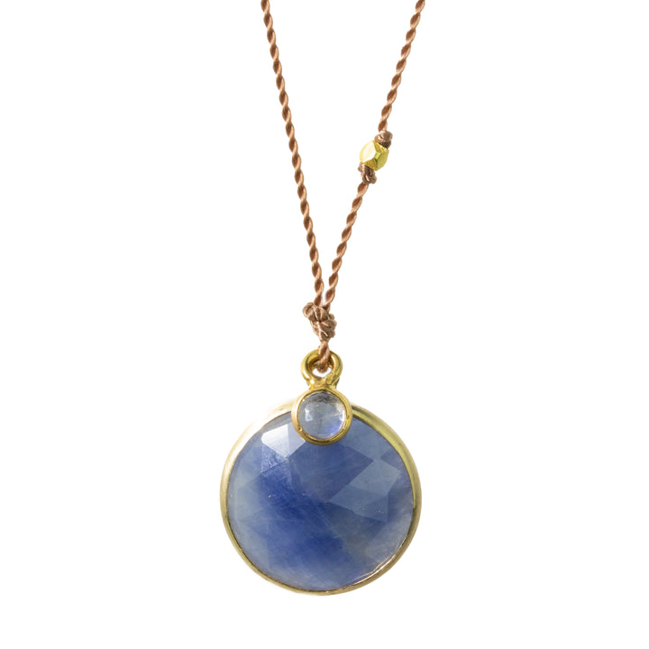 Blue Sapphire + Moonstone Necklace