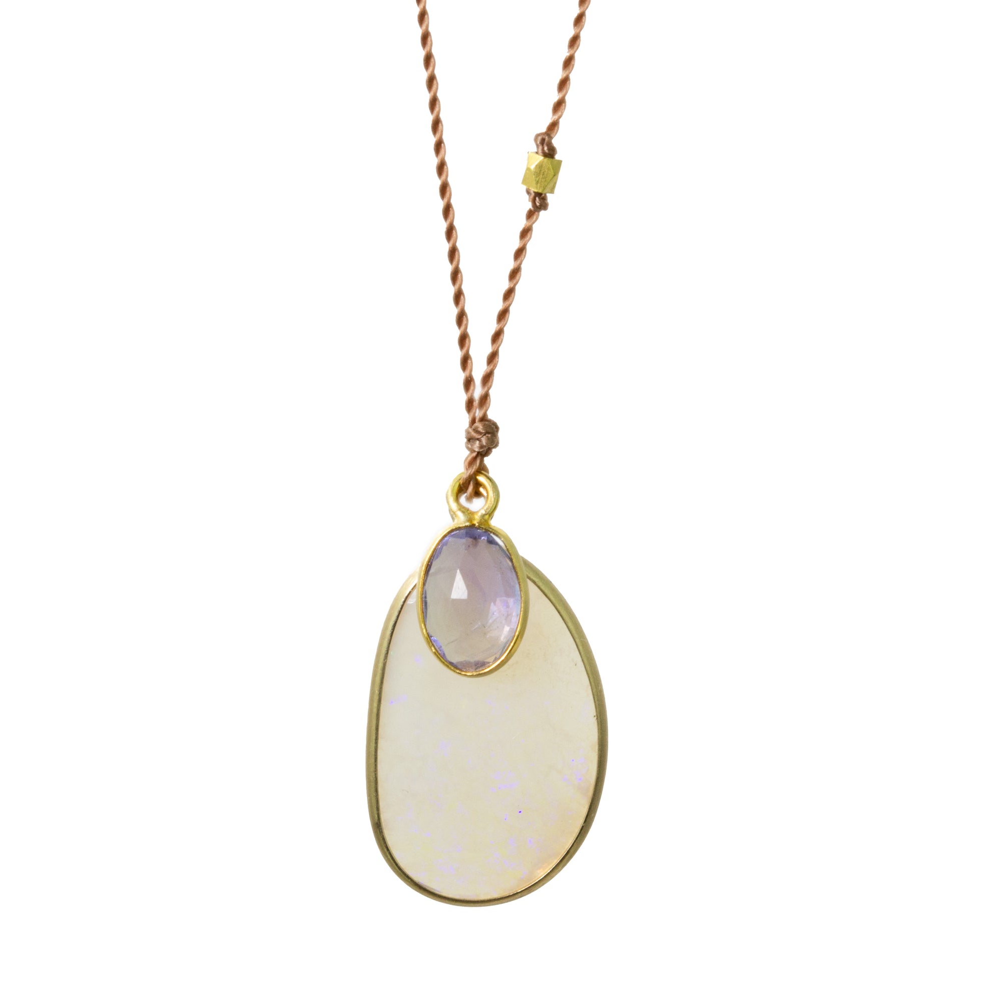 Australian Opal + Tanzanite Necklace