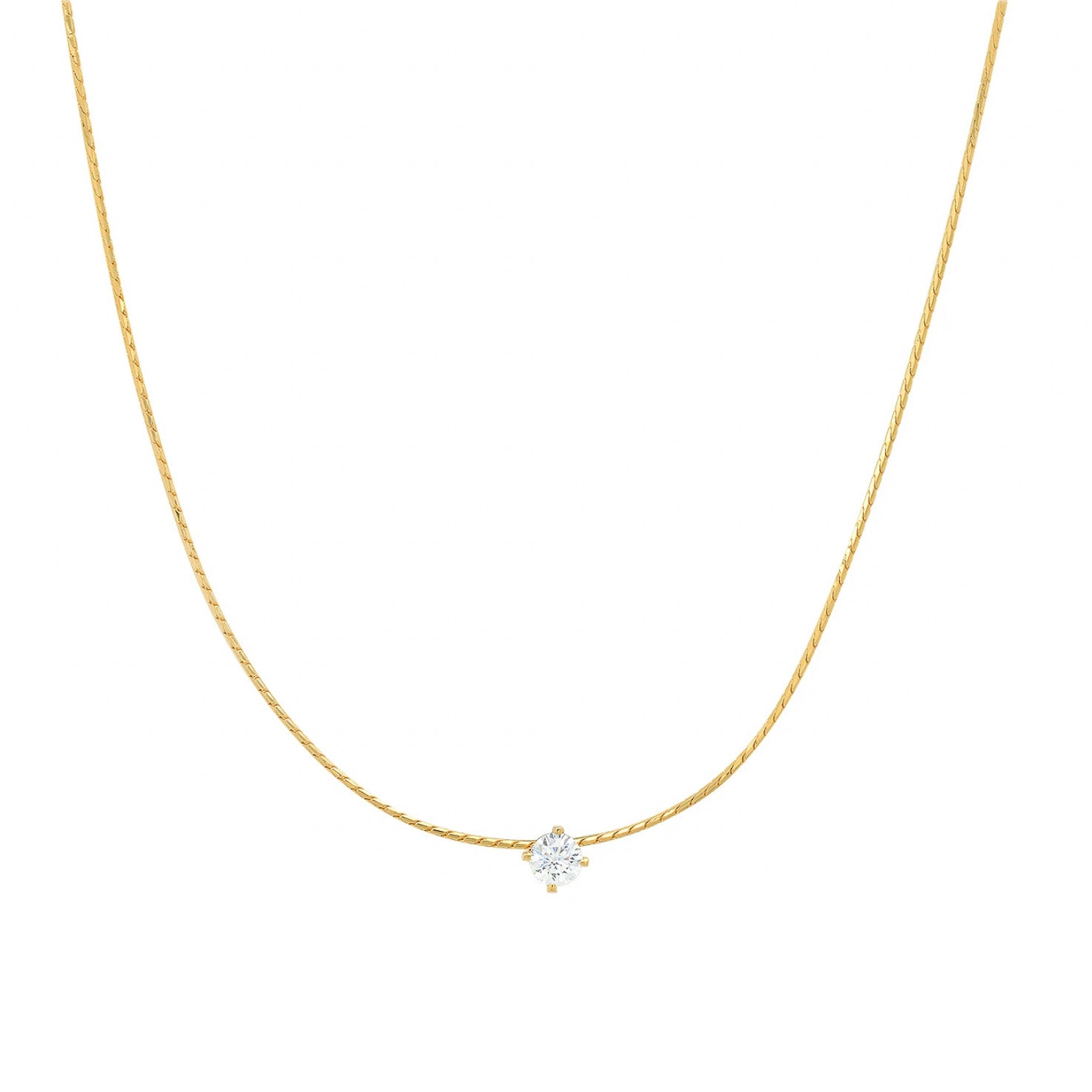 Simple CZ Necklace in Gold