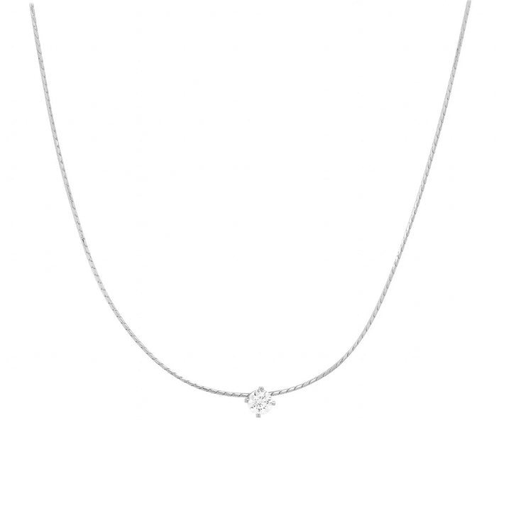 Simple CZ Necklace in Silver