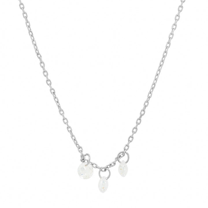 Triple Dangles in Silver Necklace
