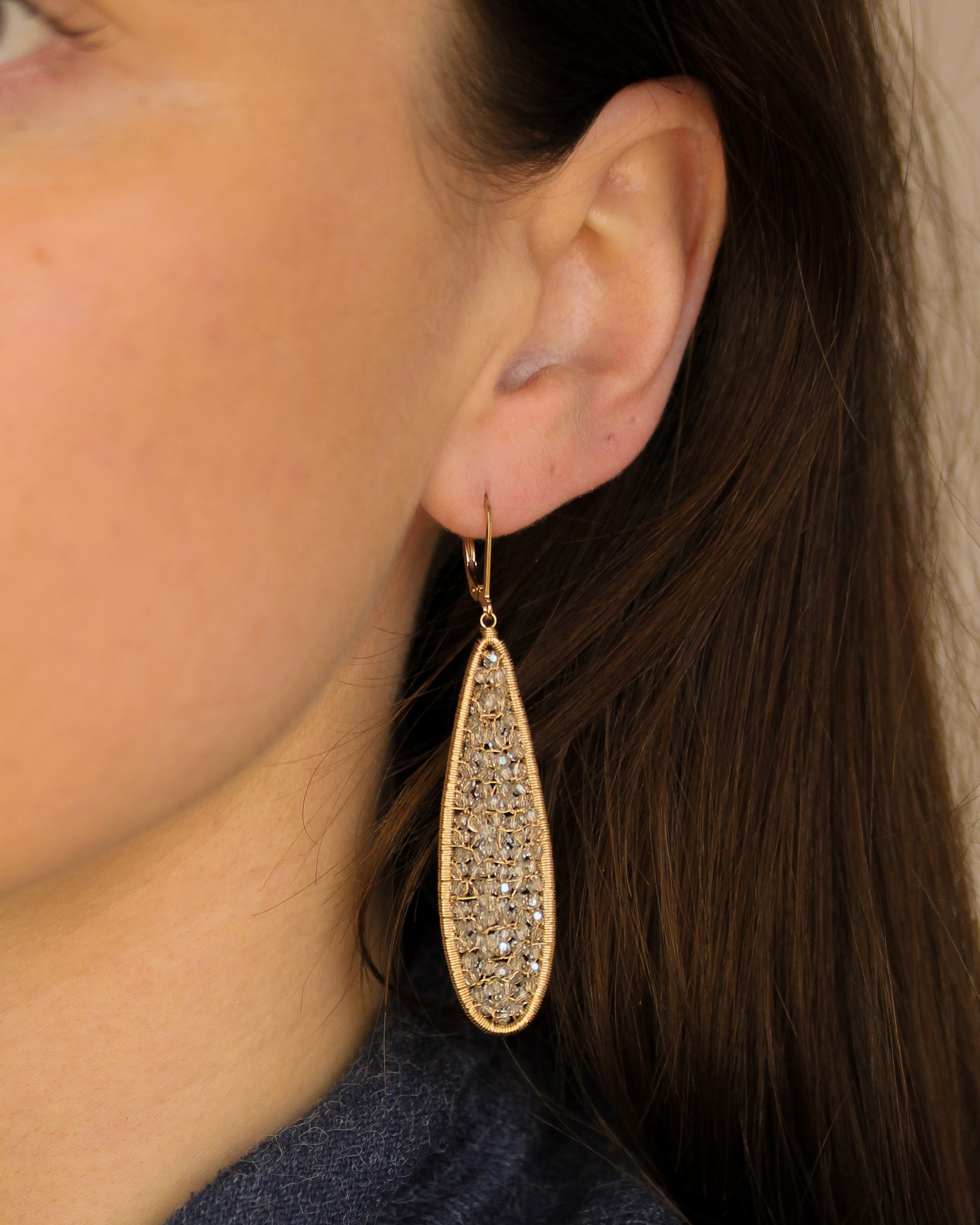 Long Teardrop Mosaic Earrings