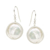 Large Coin Pearl Earrings