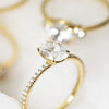 18K Gold Oval Pave Solitaire Engagement Ring