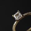 18K Gold Princess Pave Solitaire Engagement Ring
