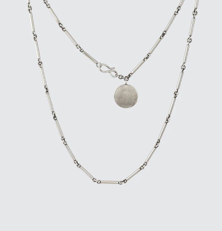 Bar Chain with Disc Necklace-Jane Diaz
